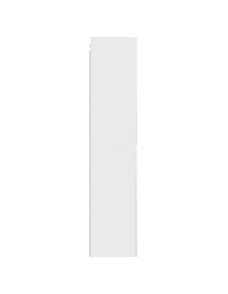 Mobiletto da Bagno a Muro Bianco Lucido 33 x 34,5 x 160 cm