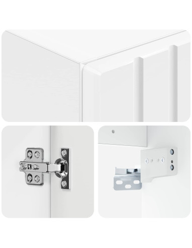 Mobiletto da Bagno a Muro Bianco Lucido 33 x 34,5 x 160 cm