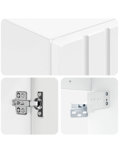 Mobiletto da Bagno a Muro Bianco Lucido 33 x 34,5 x 160 cm