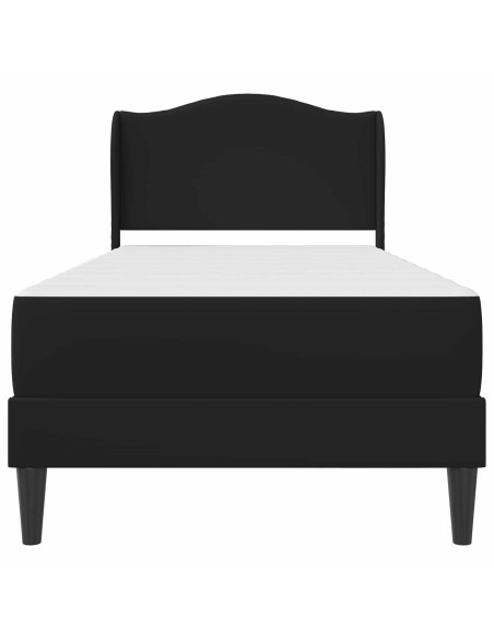 Struttura del letto con testiera Nero 90 x 190 cm Similpelle