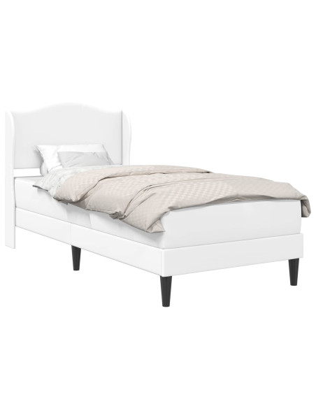 Struttura del letto con testiera Bianco 90 x 190 cm Similpelle