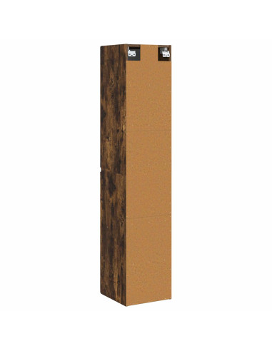 Mobiletto da Bagno a Muro Rovere Fumo 33 x 34,5 x 160 cm