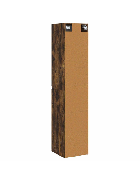 Mobiletto da Bagno a Muro Rovere Fumo 33 x 34,5 x 160 cm