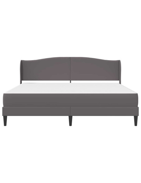 Struttura del letto con testiera Grigio 180 x 200 cm Similpelle