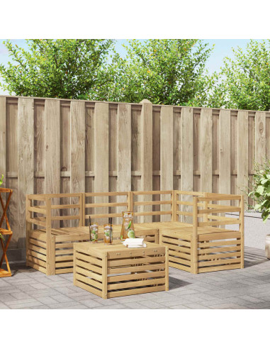 Set di divani da esterno 5 pcs Bianco 59 x 59 x 37 cm