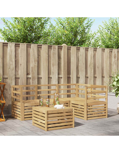 Set di divani da esterno 5 pcs Bianco 59 x 59 x 37 cm