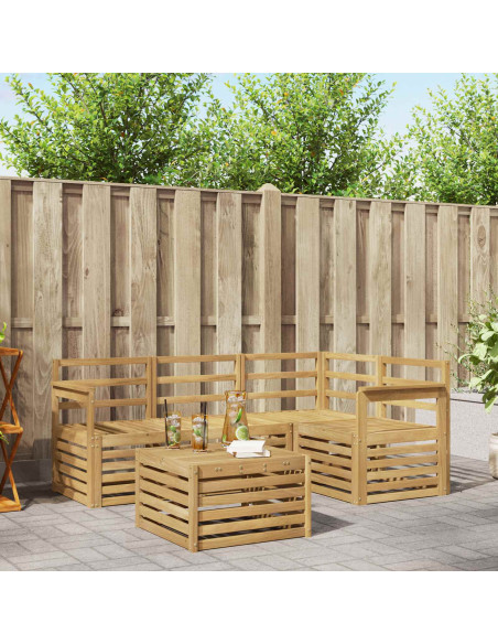 Set di divani da esterno 5 pcs Bianco 59 x 59 x 37 cm