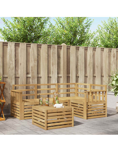 Set di divani da esterno 5 pcs Bianco 59 x 59 x 37 cm