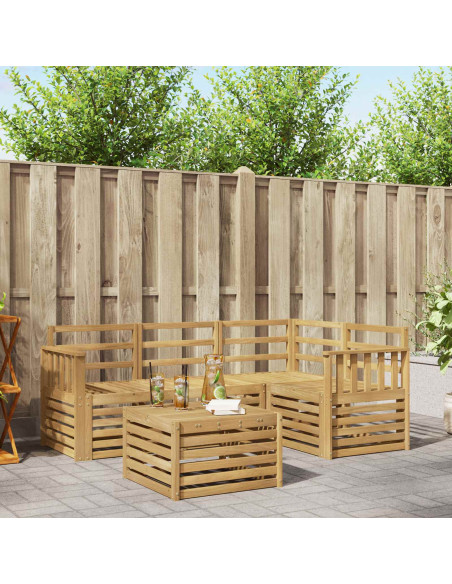 Set di divani da esterno 5 pcs Bianco 59 x 59 x 37 cm