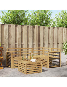 Set di divani da esterno 5 pcs Bianco 59 x 59 x 37 cm
