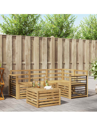 Set di divani da esterno 5 pcs Bianco 59 x 59 x 37 cm