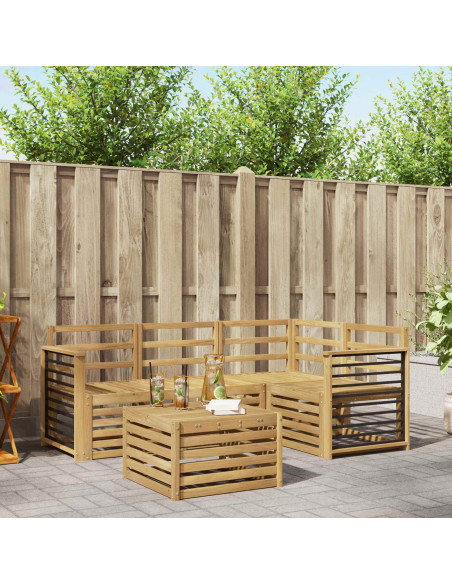 Set di divani da esterno 5 pcs Bianco 59 x 59 x 37 cm