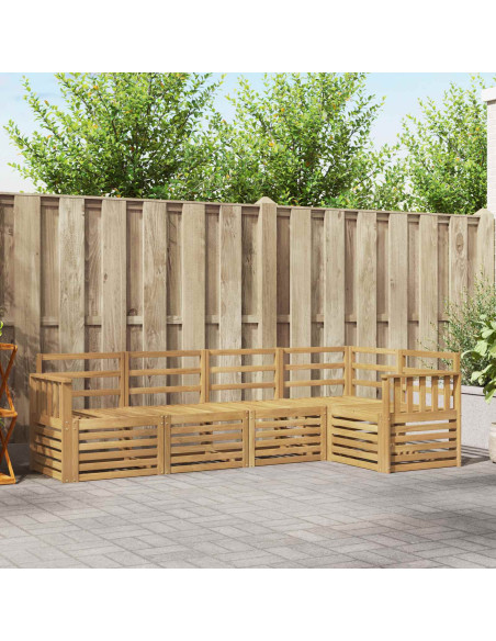 Set di divani da esterno 5 pcs Bianco 247 x 128,5 x 73 cm