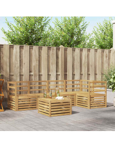 Set di divani da esterno 6 pcs Bianco 59 x 59 x 37 cm