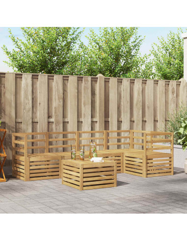 Set di divani da esterno 6 pcs Bianco 59 x 59 x 37 cm