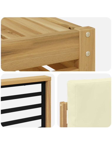 Set di divani da esterno 5 pcs Bianco e Crema