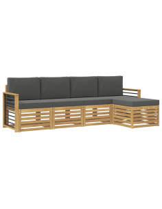 Set di divani da esterno 5 pcs Bianco e Antracite 2