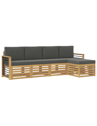 Set di divani da esterno 5 pcs Bianco e Antracite