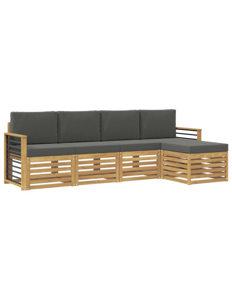 Set di divani da esterno 5 pcs Bianco e Antracite