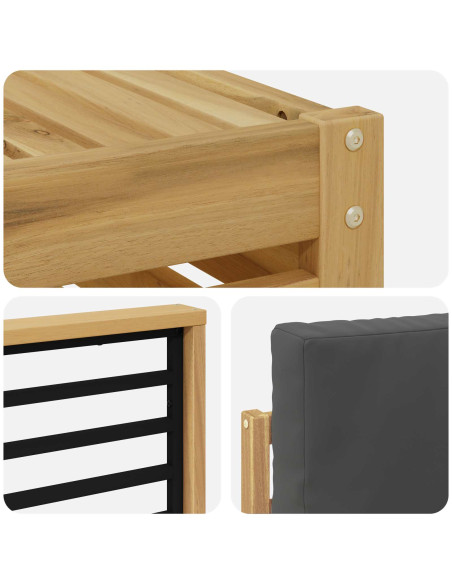 Set di divani da esterno 5 pcs Bianco e Antracite