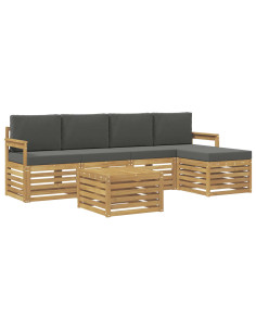 Set di divani da esterno 6 pcs Bianco e Antracite 2