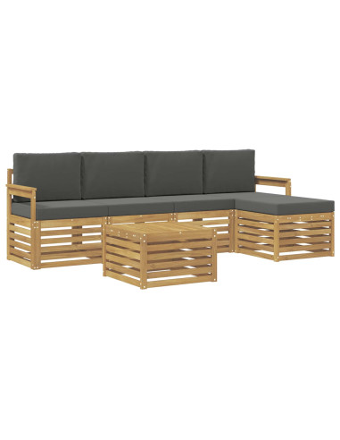 Set di divani da esterno 6 pcs Bianco e Antracite