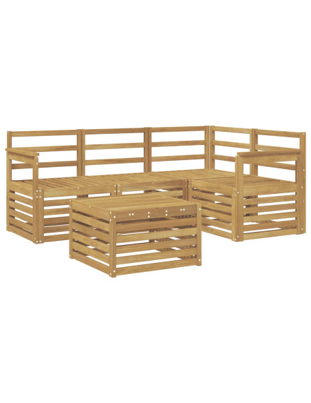 Set di divani da esterno 5 pcs Bianco 59 x 59 x 37 cm