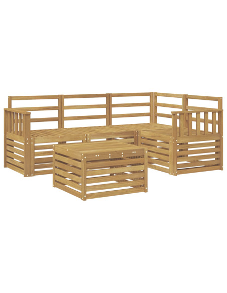 Set di divani da esterno 5 pcs Bianco 59 x 59 x 37 cm
