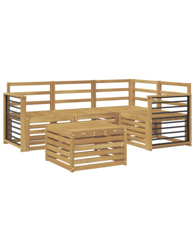 Set di divani da esterno 5 pcs Bianco 59 x 59 x 37 cm