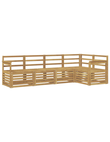 Set di divani da esterno 5 pcs Bianco 247 x 128,5 x 73 cm