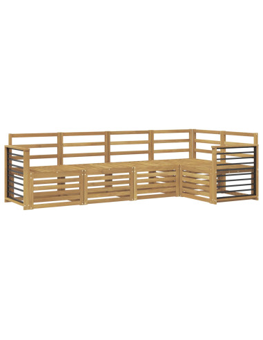 Set di divani da esterno 5 pcs Bianco 247 x 128,5 x 73 cm
