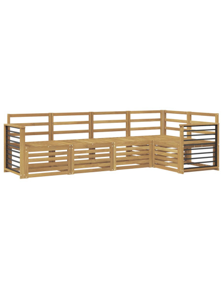 Set di divani da esterno 5 pcs Bianco 247 x 128,5 x 73 cm