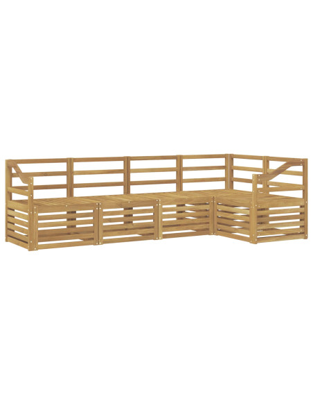 Set di divani da esterno 5 pcs Bianco 245 x 126,5 x 73 cm