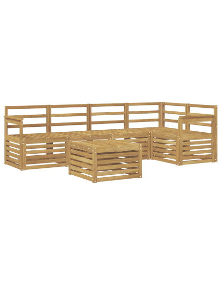 Set di divani da esterno 6 pcs Bianco 59 x 59 x 37 cm