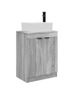 Mobile da bagno con lavabo Sonoma grigio 54 x 35 x 83 cm