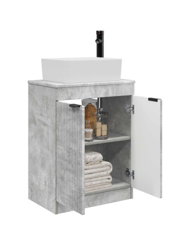 Mobile da bagno con lavabo Grigio Cemento 54 x 35 x 83 cm