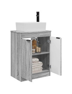 Mobile da bagno con lavabo Sonoma grigio 54 x 35 x 83 cm 2