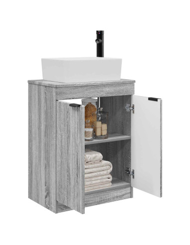 Mobile da bagno con lavabo Sonoma grigio 54 x 35 x 83 cm