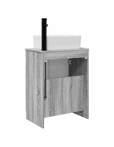 Mobile da bagno con lavabo Sonoma grigio 54 x 35 x 83 cm