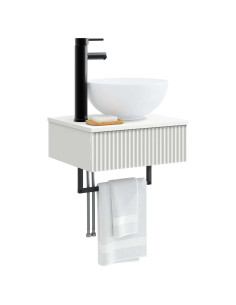 Lavabo da Parete Bianco 40 x 35 x 39 cm Legno ingegnerizzato 2