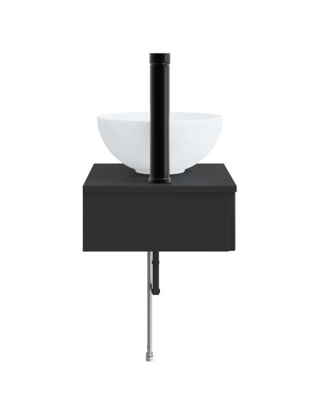 Lavabo da Parete Nero 40 x 35 x 39 cm Legno ingegnerizzato