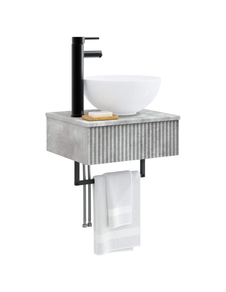 Lavabo da Parete Grigio Cemento 40 x 35 x 39 cm
