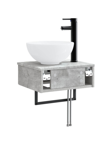 Lavabo da Parete Grigio Cemento 40 x 35 x 39 cm