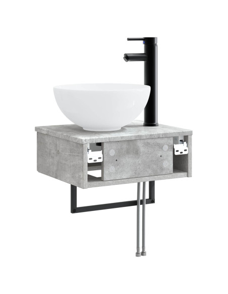 Lavabo da Parete Grigio Cemento 40 x 35 x 39 cm