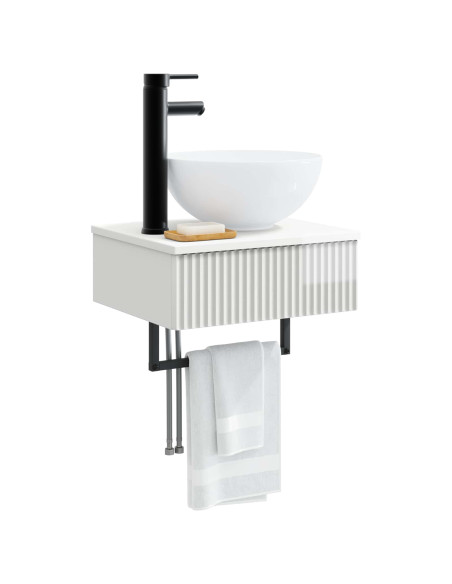 Lavabo da Parete Bianco Lucido 40 x 35 x 39 cm