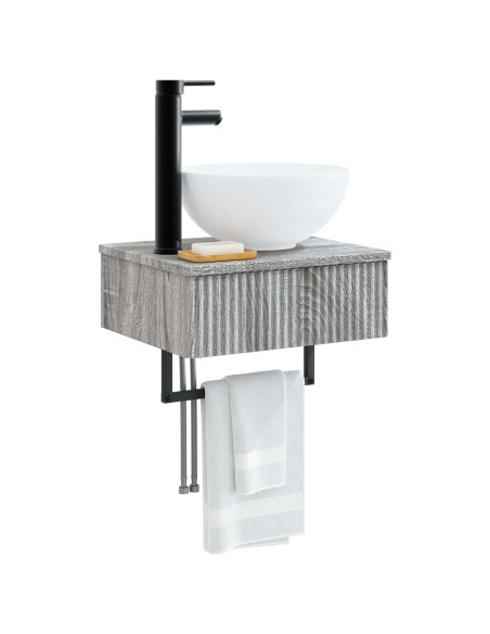 Lavabo da Parete Sonoma grigio 40 x 35 x 39 cm