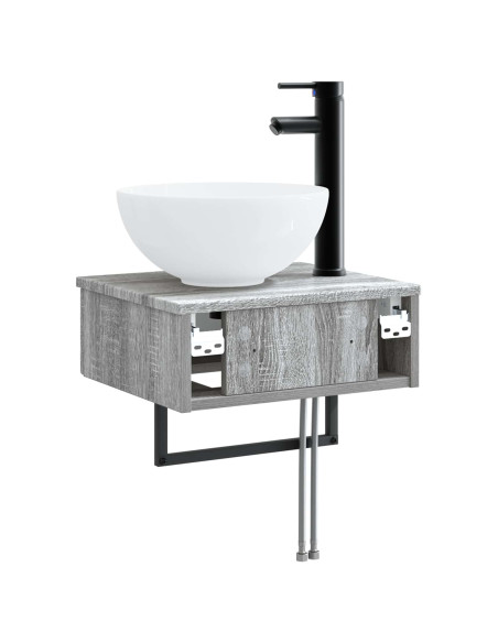 Lavabo da Parete Sonoma grigio 40 x 35 x 39 cm