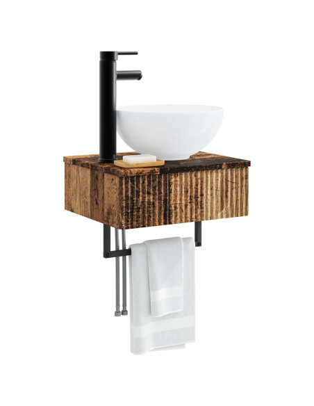 Lavabo da Parete Legno antico 40 x 35 x 39 cm