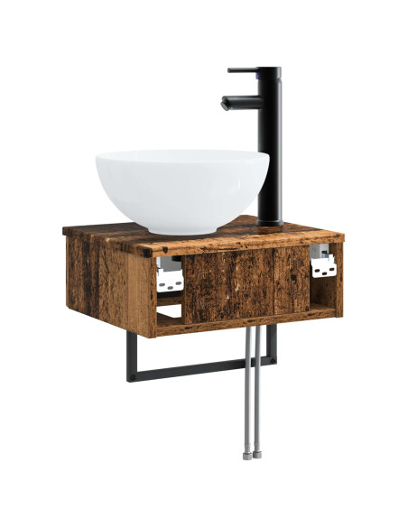 Lavabo da Parete Legno antico 40 x 35 x 39 cm