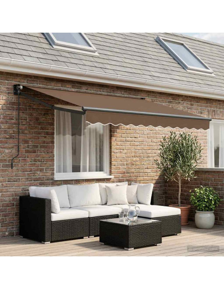 Tenda retrattile Tortora 3 x 2 m 100% Poliestere e Alluminio